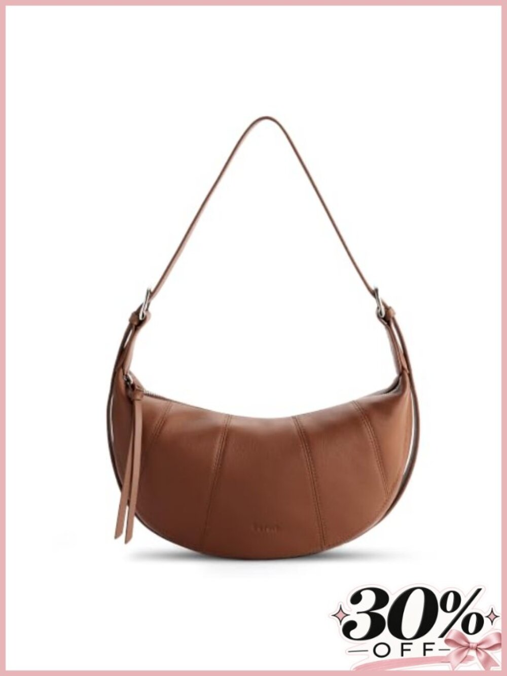 Genuine Leather RFID Crossbody Sling Bag Crescent Purse Shoulder Handbag